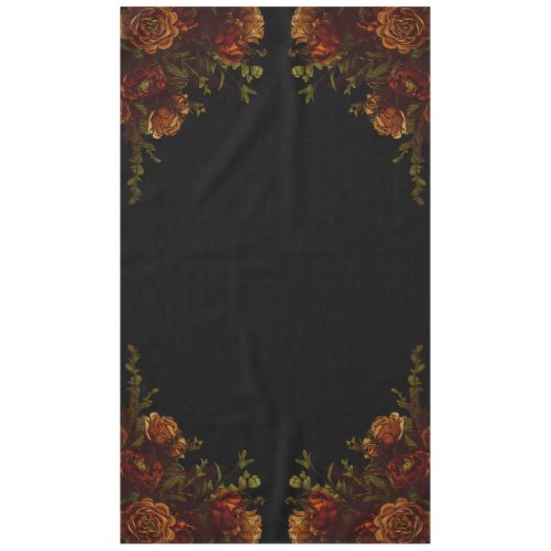 Rustic Orange Black Elegant Wedding Invitation Tablecloth