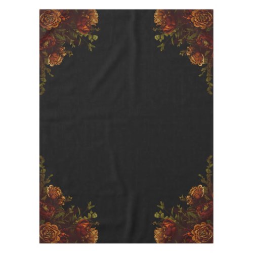 Rustic Orange Black Elegant Wedding Invitation Tablecloth