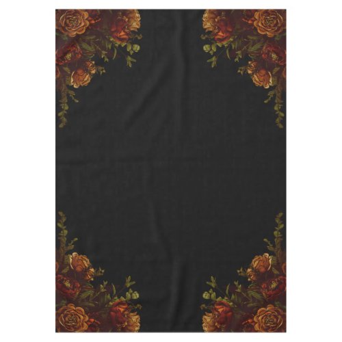 Rustic Orange Black Elegant Wedding Invitation Tablecloth