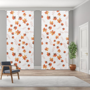 Rustic Orange Brown Leaves Autumn Fall Decor Blackout Curtains