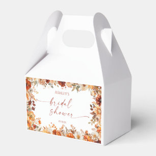 Rustic Orange Burgundy Floral Bridal Shower Favor Boxes