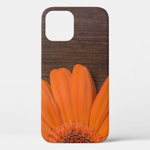 Rustic Orange Daisy and Barn Wood iPhone 12 Case