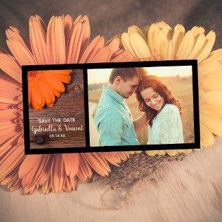 Rustic Orange Daisy Country Wedding Save the Date