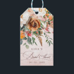 Rustic Orange Floral Fall Bridal Shower  Gift Tags<br><div class="desc">Rustic Orange Floral Fall Bridal Shower Gift Tag</div>