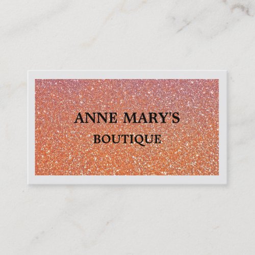 Rustic Orange Glitter Boutique Hair Salon Spa Cool Business Card