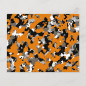Rustic Orange Grey Camo Kraft Photo Save the Date (Back)