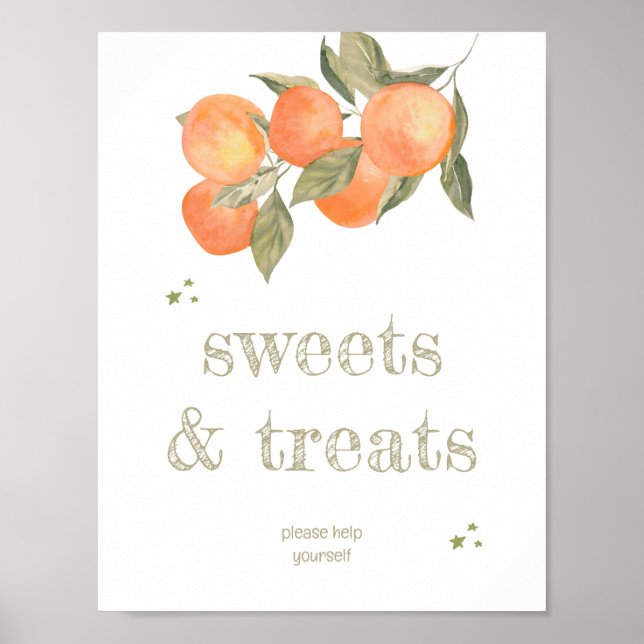 Rustic Orange Grove "Sweets & Treats" Sign  (Front)