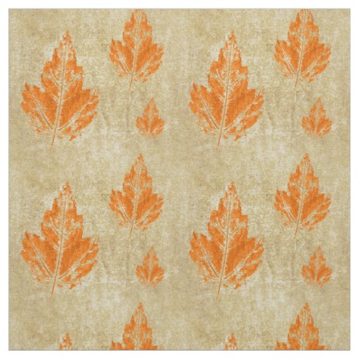 Rustic Orange Leaf Fabric