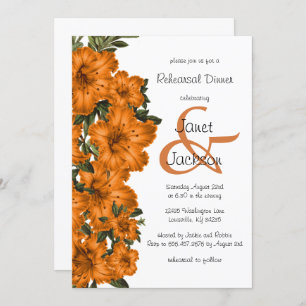 Rustic Orange Lilies - Rehearsal Dinner Invitation