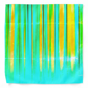 Rustic Orange Lime Turquoise Stripes Bandana