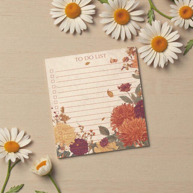 Rustic Orange Marigold To Do List Nature Botanical Notepad (Rustic Orange Marigold To Do List Nature Botanical Notepad)