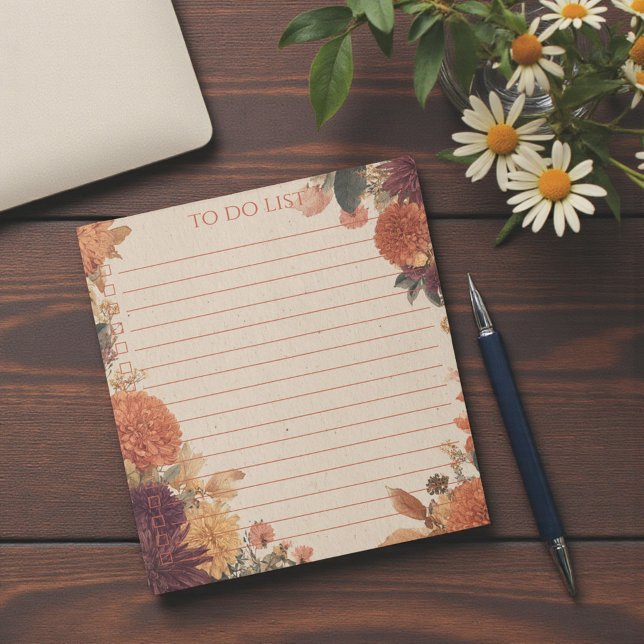 Rustic Orange Marigold To Do List Nature Botanical Notepad (Rustic Orange Marigold To Do List Nature Botanical Notepad)