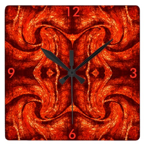Rustic Orange Modern Wall Clock for Home Decor