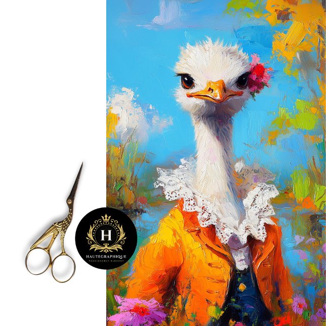 Rustic Orange Mothers Day Ostrich Decoupage Tissue Paper (Creator Uploaded)