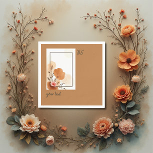 Rustic Orange Peach Botanicals Napkins