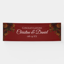 Rustic Orange Red Fall Elegant Gothic Wedding