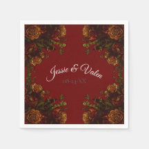 Rustic Orange Red Fall Elegant Wedding