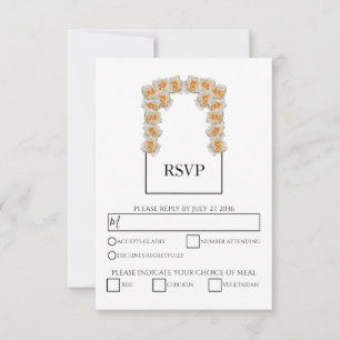 Rustic Orange Roses Wedding RSVP Cards