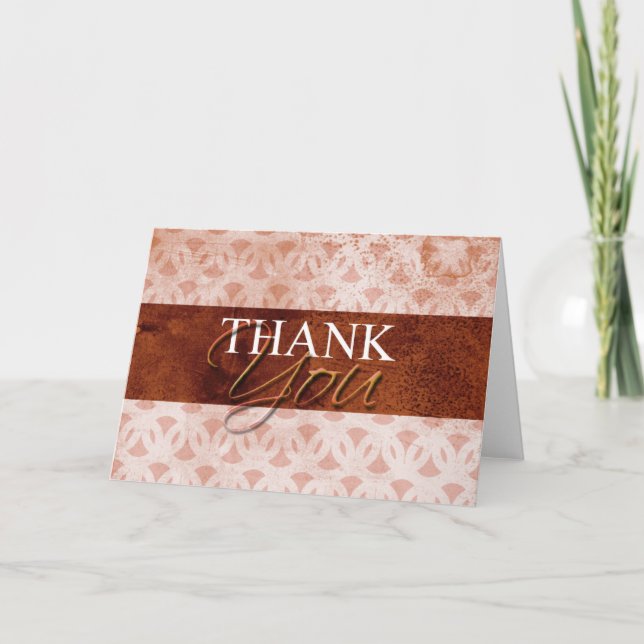 Rustic Orange Rust Fall Thank You Cards (Front)