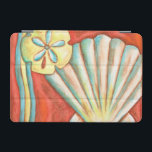 Rustic Orange Seashells iPad Mini Cover<br><div class="desc">Lay out on the warm sand and find the hidden treasures! This painting by Nancy Slocum captures the beautiful water life found ashore. It captures the a beautiful orange seashell,  an orange starfish,  and a vibrant blue sand dollar. Get your beautiful ocean art today on your next Zazzle product.</div>