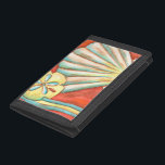 Rustic Orange Seashells Tri-fold Wallet<br><div class="desc">Lay out on the warm sand and find the hidden treasures! This painting by Nancy Slocum captures the beautiful water life found ashore. It captures the a beautiful orange seashell,  an orange starfish,  and a vibrant blue sand dollar. Get your beautiful ocean art today on your next Zazzle product.</div>