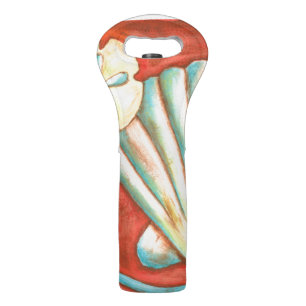 Rustic Orange Seashells Wine Bag