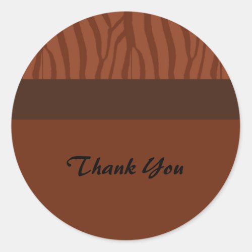 Rustic Orange Thank You Classic Round Sticker