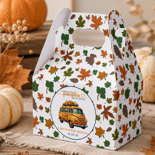 Rustic Orange Truck Little Pumpkin Baby Shower Favor Boxes