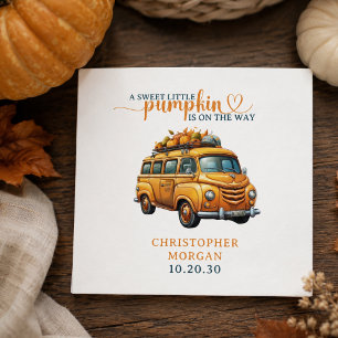 Rustic Orange Truck Little Pumpkin Baby Shower Napkins