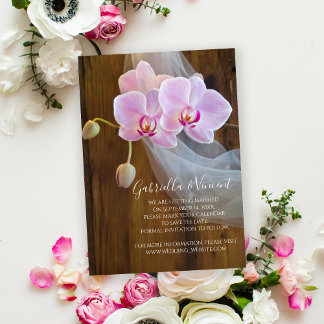 Rustic Orchid Country Barn Wedding Save the Date