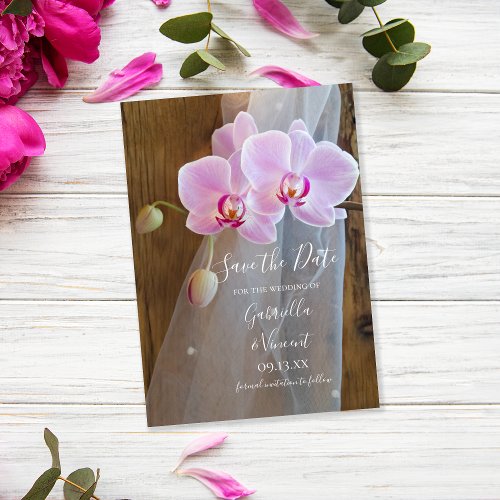 Rustic Orchid Elegance Barn Wedding Save the Date Invitation