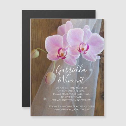 Rustic Orchid Elegance Barn Wedding Save the Date Magnetic Invitation