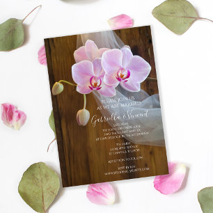 Rustic Orchid Elegance Country Barn Wedding Invitation