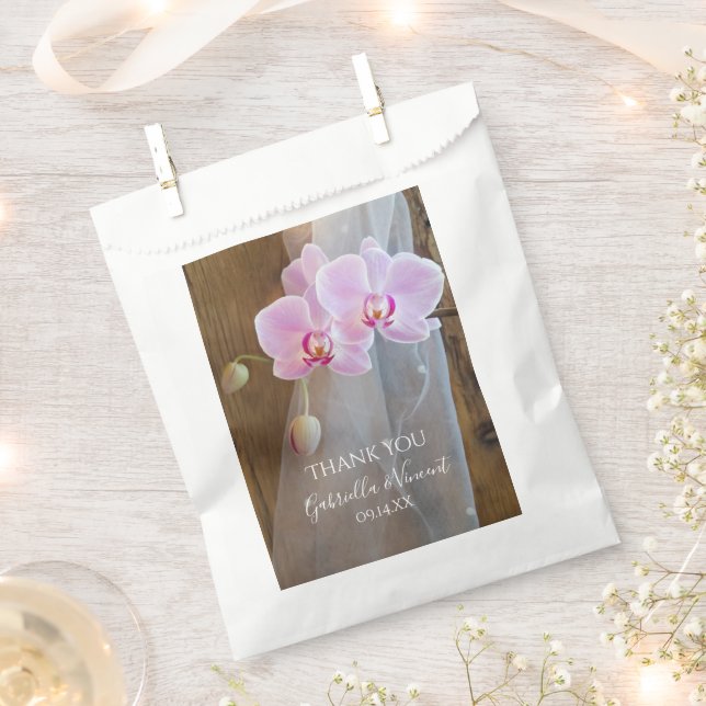 Rustic Orchid Elegance Country Wedding Thank You Favor Bag (Clipped)