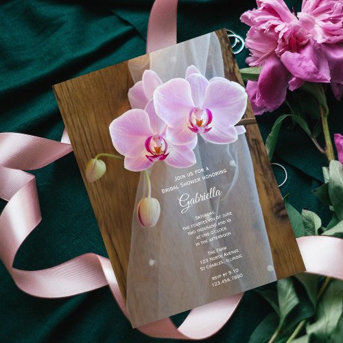 Rustic Orchid Elegance Ranch Bridal Shower Invitation