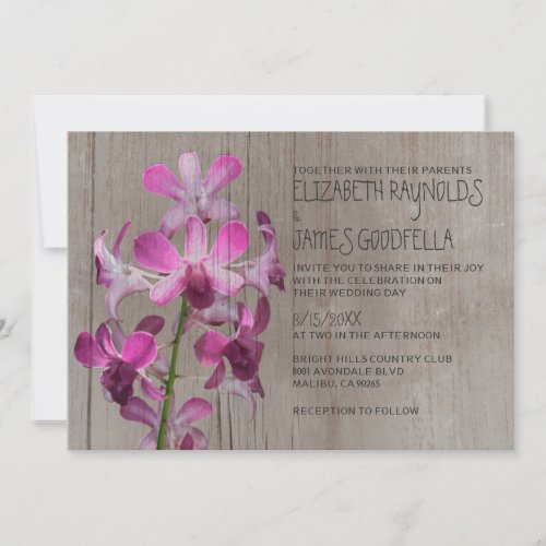 Rustic Orchid Wedding Invitations