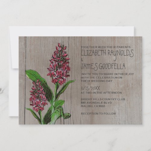 Rustic Orchids Wedding Invitations