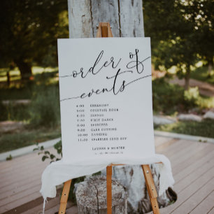 Rustic Order of Events Wedding Day Timeline  Foam Board