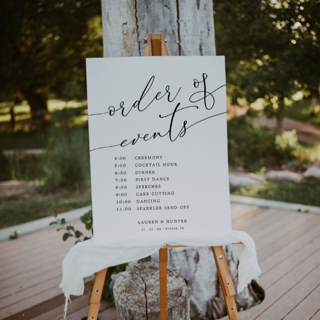 Rustic Order of Events Wedding Day Timeline  Foam Board (Creator Uploaded)