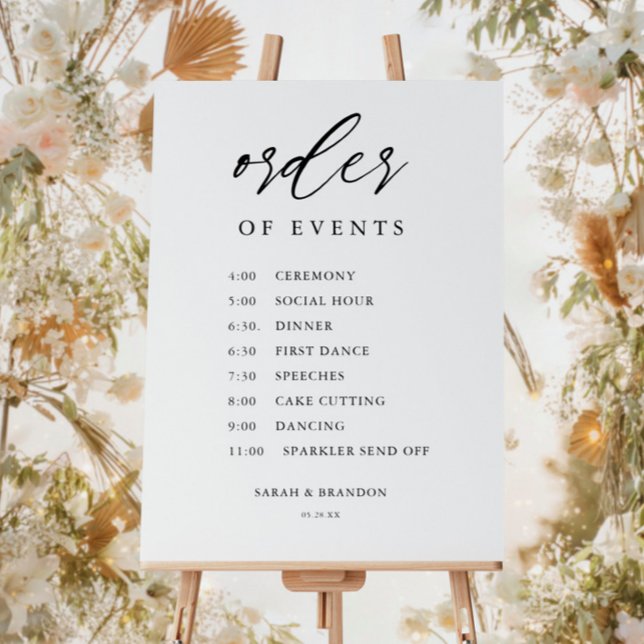 Rustic Order of Events Wedding Day Timeline  Foam Board (Creator Uploaded)