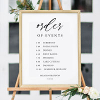 Rustic Order of Events Wedding Day Timeline Poster