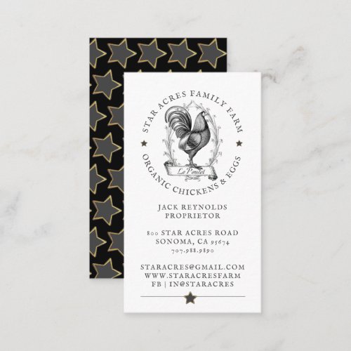 Rustic Organic Chicken Fresh Organic Eggs Business Business Card