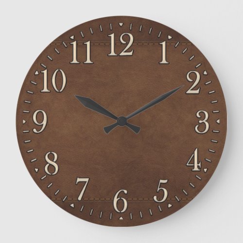 Rustic Organic Faux_Leather Wall Clock