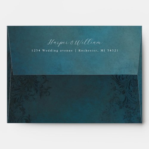 Rustic ornamental address wedding envelope