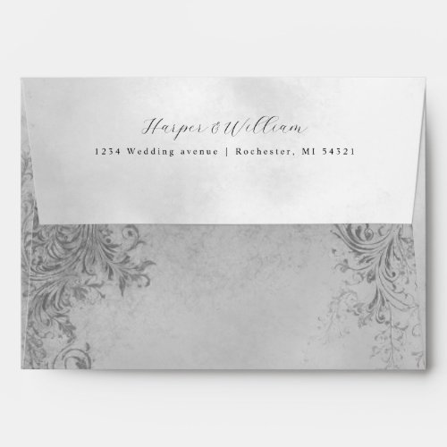 Rustic ornamental address wedding envelope