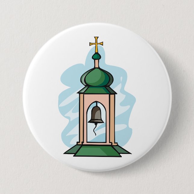 Rustic Orthodox Church Belfry Button (Front)
