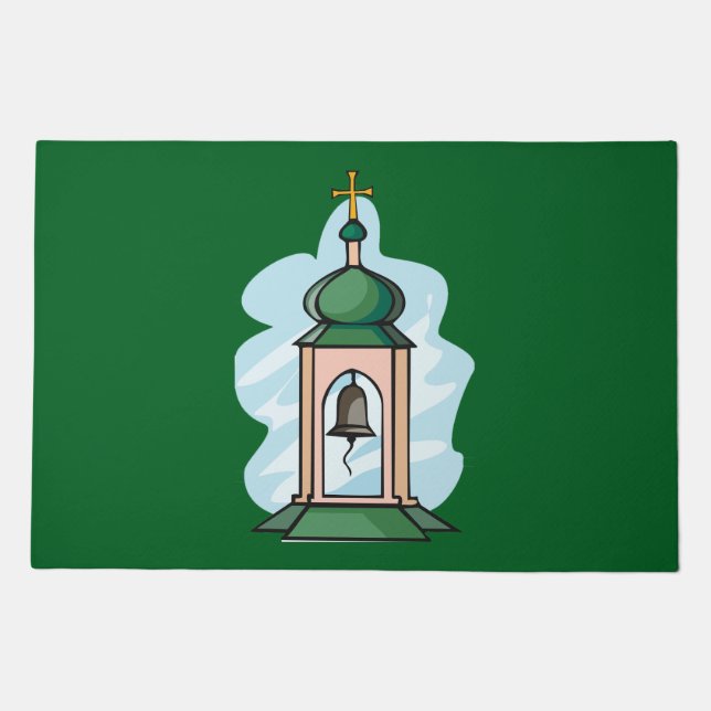 Rustic Orthodox Church Belfry Doormat (Front)