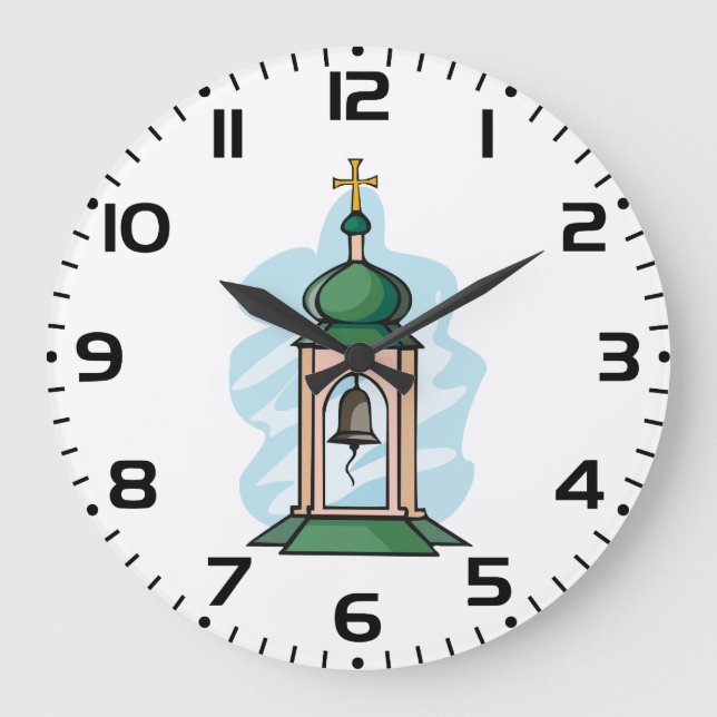 Rustic Orthodox Church Belfry Large Clock (Front)
