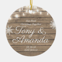 Rustic Our First Christmas Together Ornament