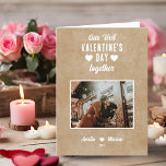 Rustic Our First Valentine's Day Together Photo Holiday Card